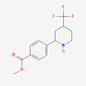 molecular formula C14H16F3NO2 B13926931 Methyl 4-(4-(trifluoromethyl)piperidin-2-yl)benzoate 
