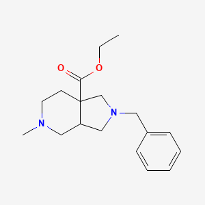 molecular formula C18H26N2O2 B13926935 ethyl 2-benzyl-5-methyloctahydro-1H-pyrrolo[3,4-c]pyridine-7a-carboxylate CAS No. 885956-78-5