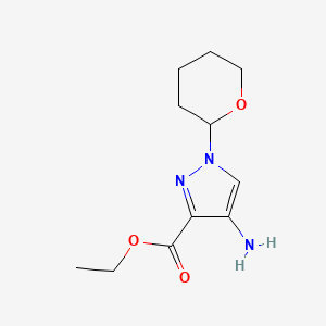 molecular formula C11H17N3O3 B13926948 Ethyl 4-amino-1-(tetrahydro-2H-pyran-2-yl)-1H-pyrazole-3-carboxylate 
