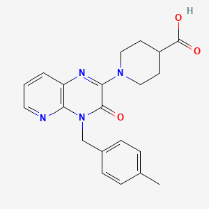 molecular formula C21H22N4O3 B1392696 1-[4-(4-Methylbenzyl)-3-oxo-3,4-dihydropyrido[2,3-b]pyrazin-2-yl]piperidine-4-carboxylic acid CAS No. 1242895-20-0