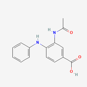 molecular formula C15H14N2O3 B1392697 3-(乙酰氨基)-4-苯胺基苯甲酸 CAS No. 1243077-94-2