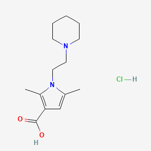 molecular formula C14H23ClN2O2 B1392701 2,5-Dimethyl-1-(2-piperidin-1-ylethyl)-1H-pyrrole-3-carboxylic acid hydrochloride CAS No. 1243008-95-8