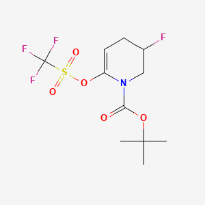 molecular formula C11H15F4NO5S B13927028 tert-Butyl 3-fluoro-6-(((trifluoromethyl)sulfonyl)oxy)-3,4-dihydropyridine-1(2H)-carboxylate 