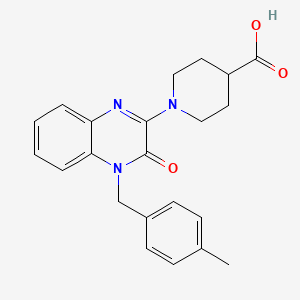 molecular formula C22H23N3O3 B1392703 1-[4-(4-Methylbenzyl)-3-oxo-3,4-dihydroquinoxalin-2-yl]piperidine-4-carboxylic acid CAS No. 1243023-10-0