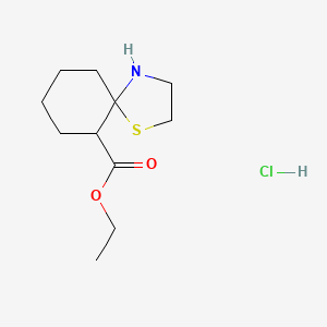 molecular formula C11H20ClNO2S B1392706 Ethyl 1-thia-4-azaspiro[4.5]decane-6-carboxylate hydrochloride CAS No. 87952-00-9