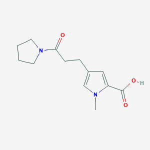 molecular formula C13H18N2O3 B1392707 1-Methyl-4-(3-oxo-3-pyrrolidin-1-ylpropyl)-1H-pyrrole-2-carboxylic acid CAS No. 1242865-12-8