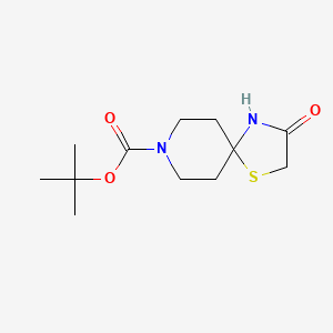 molecular formula C12H20N2O3S B1392709 Tert-butyl 3-oxo-1-thia-4,8-diazaspiro[4.5]decane-8-carboxylate CAS No. 392331-35-0