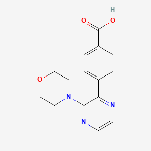 molecular formula C15H15N3O3 B1392714 4-(3-Morpholin-4-ylpyrazin-2-yl)benzoic acid CAS No. 1242919-43-2