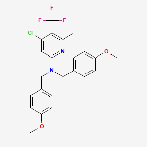 molecular formula C23H22ClF3N2O2 B13927167 4-Chloro-N,N-bis(4-methoxybenzyl)-6-methyl-5-(trifluoromethyl)pyridin-2-amine 