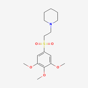 molecular formula C16H25NO5S B13927199 Piperidine, 1-(2-(3,4,5-trimethoxyphenyl)sulfonylethyl)- CAS No. 57554-04-8