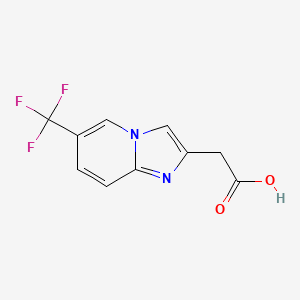 molecular formula C10H7F3N2O2 B1392721 2-[6-(三氟甲基)咪唑并[1,2-a]吡啶-2-基]乙酸 CAS No. 1221792-70-6