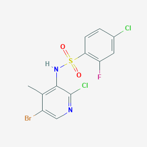 molecular formula C12H8BrCl2FN2O2S B13927249 N-(5-Bromo-2-chloro-4-methyl-3-pyridinyl)-4-chloro-2-fluorobenzenesulfonamide 