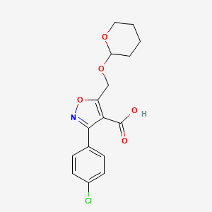 3-(4-Chlorophenyl)-5-[(tetrahydro-2H-pyran-2-yloxy)methyl]isoxazole-4-carboxylic acid