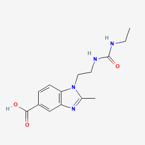 molecular formula C14H18N4O3 B1392730 1-(2-{[(Ethylamino)carbonyl]amino}ethyl)-2-methyl-1H-benzimidazole-5-carboxylic acid CAS No. 1243011-06-4