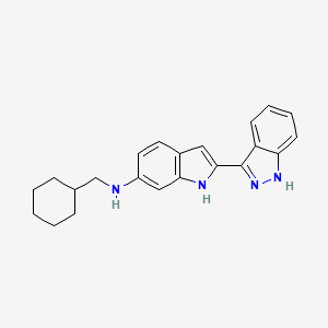 molecular formula C22H24N4 B13927311 N-(cyclohexylmethyl)-2-(1H-indazol-3-yl)-1H-indol-6-amine 