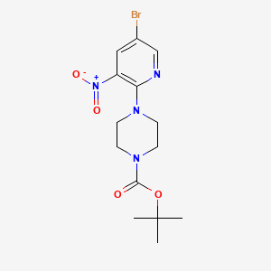 molecular formula C14H19BrN4O4 B1392732 Tert-butyl 4-(5-bromo-3-nitropyridin-2-yl)piperazine-1-carboxylate CAS No. 1221792-73-9