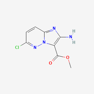 molecular formula C8H7ClN4O2 B13927372 Methyl 2-amino-6-chloroimidazo[1,2-b]pyridazine-3-carboxylate 