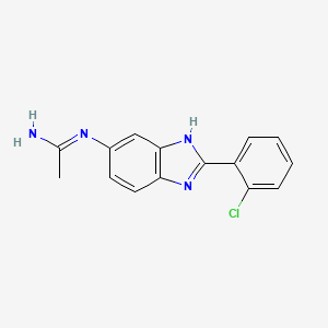 molecular formula C15H13ClN4 B13927379 n-[2-(2-Chlorophenyl)-3h-benzimidazol-5-yl]acetamidine 