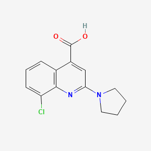 molecular formula C14H13ClN2O2 B1392738 8-Chloro-2-pyrrolidin-1-ylquinoline-4-carboxylic acid CAS No. 1242898-92-5