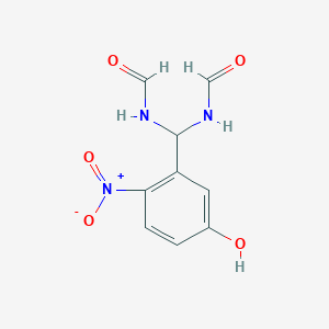 molecular formula C9H9N3O5 B13927380 N,N'-((5-hydroxy-2-nitrophenyl)methylene)diformamide CAS No. 135361-38-5