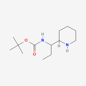 molecular formula C13H26N2O2 B13927419 tert-butyl N-[1-(piperidin-2-yl)propyl]carbamate 