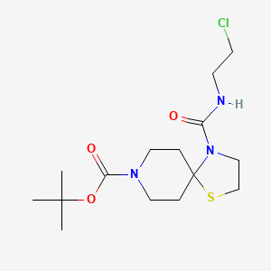 Tert-butyl 4-{[(2-chloroethyl)amino]carbonyl}-1-thia-4,8-diazaspiro[4.5]decane-8-carboxylate