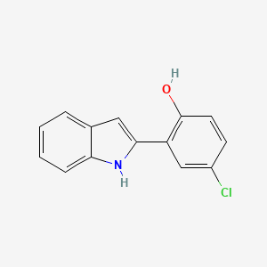 molecular formula C14H10ClNO B13927462 4-Chloro-2-(1H-indol-2-yl)phenol CAS No. 32380-83-9