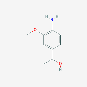 molecular formula C9H13NO2 B1392749 1-(4-Amino-3-methoxyphenyl)ethanol CAS No. 1221792-01-3