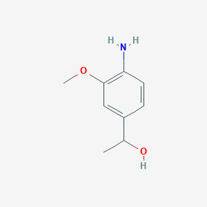 molecular formula C9H13NO2 B1392749 1-(4-Amino-3-methoxyphenyl)-1-ethanol CAS No. 1221792-01-3