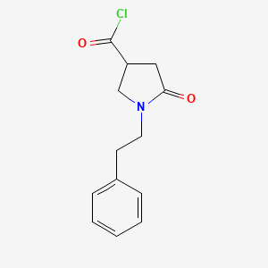 molecular formula C13H14ClNO2 B1392752 5-氧代-1-(2-苯乙基)吡咯烷-3-甲酰氯 CAS No. 29451-88-5