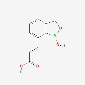 molecular formula C10H11BO4 B1392757 3-(1-Hydroxy-1,3-dihydrobenzo[c][1,2]oxaborol-7-yl)propanoic acid CAS No. 1268335-33-6