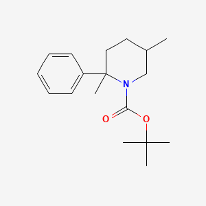 molecular formula C18H27NO2 B13927586 tert-Butyl 2,5-dimethyl-2-phenylpiperidine-1-carboxylate 