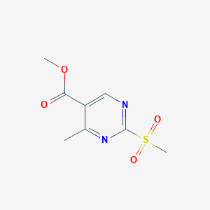 molecular formula C8H10N2O4S B1392760 4-甲基-2-(甲磺酰基)-5-嘧啶甲酸甲酯 CAS No. 1221792-75-1