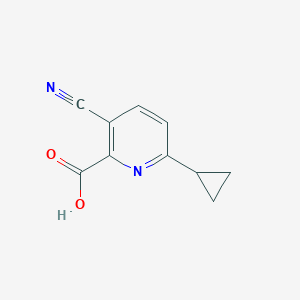 molecular formula C10H8N2O2 B1392762 3-Cyano-6-cyclopropyl-2-pyridinecarboxylic acid CAS No. 1221791-98-5