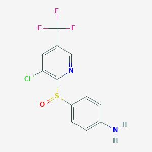 molecular formula C12H8ClF3N2OS B1392765 4-{[3-Chloro-5-(trifluoromethyl)-2-pyridinyl]sulfinyl}aniline CAS No. 1221792-80-8
