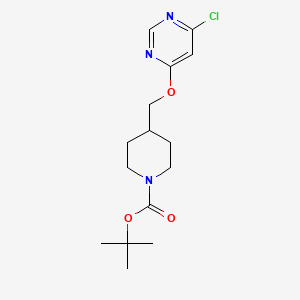 molecular formula C15H22ClN3O3 B13927670 tert-Butyl 4-(((6-chloropyrimidin-4-yl)oxy)methyl)piperidine-1-carboxylate 