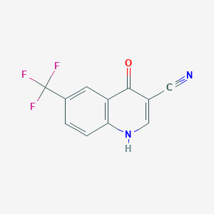 molecular formula C11H5F3N2O B1392768 4-羟基-6-(三氟甲基)喹啉-3-腈 CAS No. 1253420-47-1