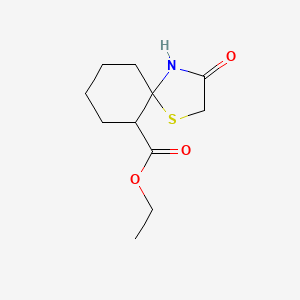 molecular formula C11H17NO3S B1392770 3-氧代-1-硫杂-4-氮杂螺[4.5]癸烷-6-羧酸乙酯 CAS No. 1194701-70-6