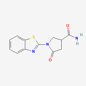 molecular formula C12H11N3O2S B1392774 1-(1,3-苯并噻唑-2-基)-5-氧代吡咯烷-3-甲酰胺 CAS No. 1239764-78-3