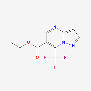 molecular formula C10H8F3N3O2 B1392775 Ethyl 7-(trifluoromethyl)pyrazolo[1,5-a]pyrimidine-6-carboxylate CAS No. 1245807-86-6