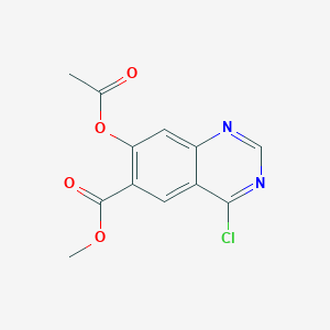 molecular formula C12H9ClN2O4 B13927798 Methyl 7-acetoxy-4-chloroquinazoline-6-carboxylate 