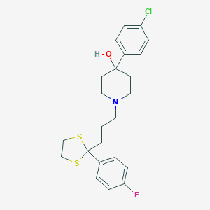 molecular formula C23H27ClFNOS2 B139278 4-(4-氯苯基)-1-{3-[2-(4-氟苯基)-[1,3]二硫杂环戊烷-2-基]-丙基}-哌啶-4-醇 CAS No. 150176-80-0