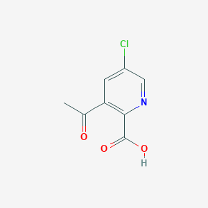 molecular formula C8H6ClNO3 B1392780 3-乙酰基-5-氯-2-吡啶甲酸 CAS No. 1221792-79-5