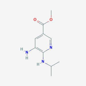 molecular formula C10H15N3O2 B13927813 Methyl 5-amino-6-(isopropylamino)nicotinate 