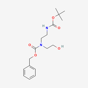 molecular formula C17H26N2O5 B13927857 Benzyl 2-(boc-aminoethyl)(2-hydroxyethyl)carbamate 