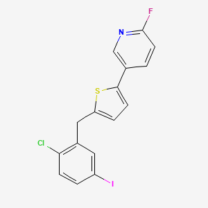 molecular formula C16H10ClFINS B1392788 5-(5-(2-Chloro-5-iodobenzyl)thiophen-2-yl)-2-fluoropyridine CAS No. 1131770-46-1