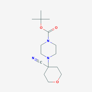 Tert-butyl 4-(4-cyanotetrahydro-2H-pyran-4-YL)-tetrahydro-1(2H)-pyrazinecarboxylate