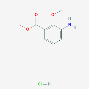molecular formula C10H14ClNO3 B1392796 Methyl 3-amino-2-methoxy-5-methylbenzoate hydrochloride CAS No. 1203898-09-2