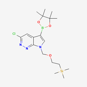 molecular formula C18H29BClN3O3Si B13928066 2-[[3-Chloro-5-(4,4,5,5-tetramethyl-1,3,2-dioxaborolan-2-yl)pyrrolo[2,3-c]pyridazin-7-yl]methoxy]ethyl-trimethylsilane 