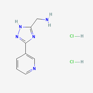 molecular formula C8H11Cl2N5 B1392809 [3-(吡啶-3-基)-1H-1,2,4-三唑-5-基]甲胺二盐酸盐 CAS No. 1258650-65-5